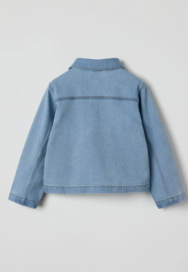Джинсовая куртка с вышитыми цветами Polarn O. Pyret, Light Denim — фото 3