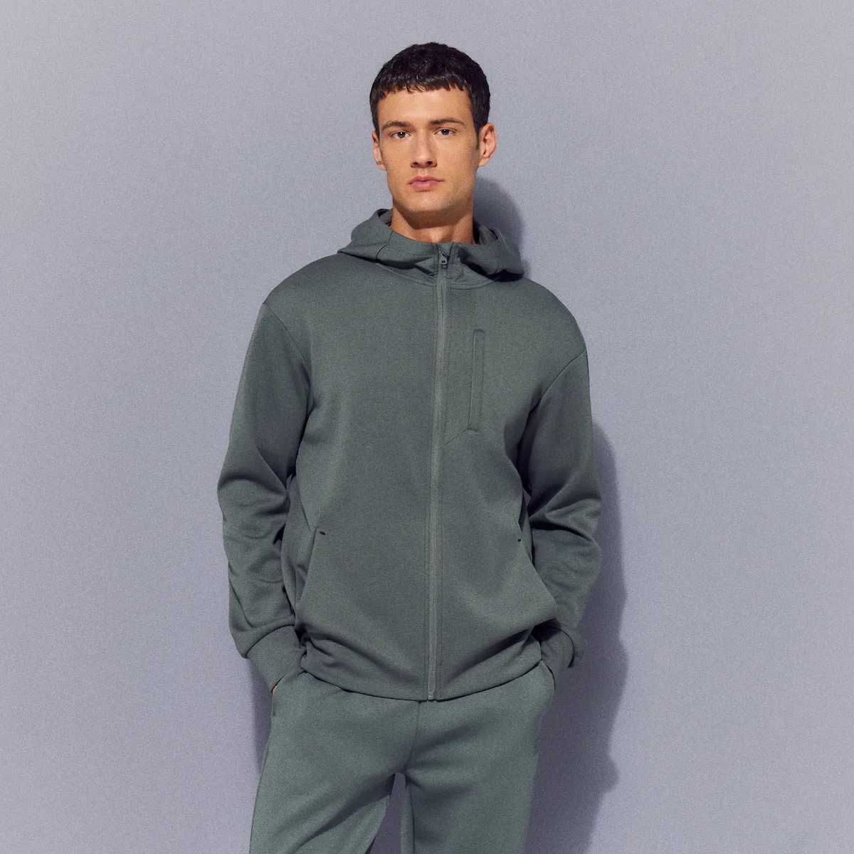 

Открытая вискозная толстовка с капюшоном Sportcasual для мужчин Boomerang, зеленый