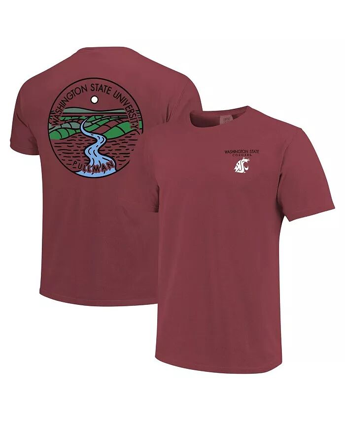 

Футболка мужская и женская темно-красная Washington State Cougars Scenic Comfort Colors Image One