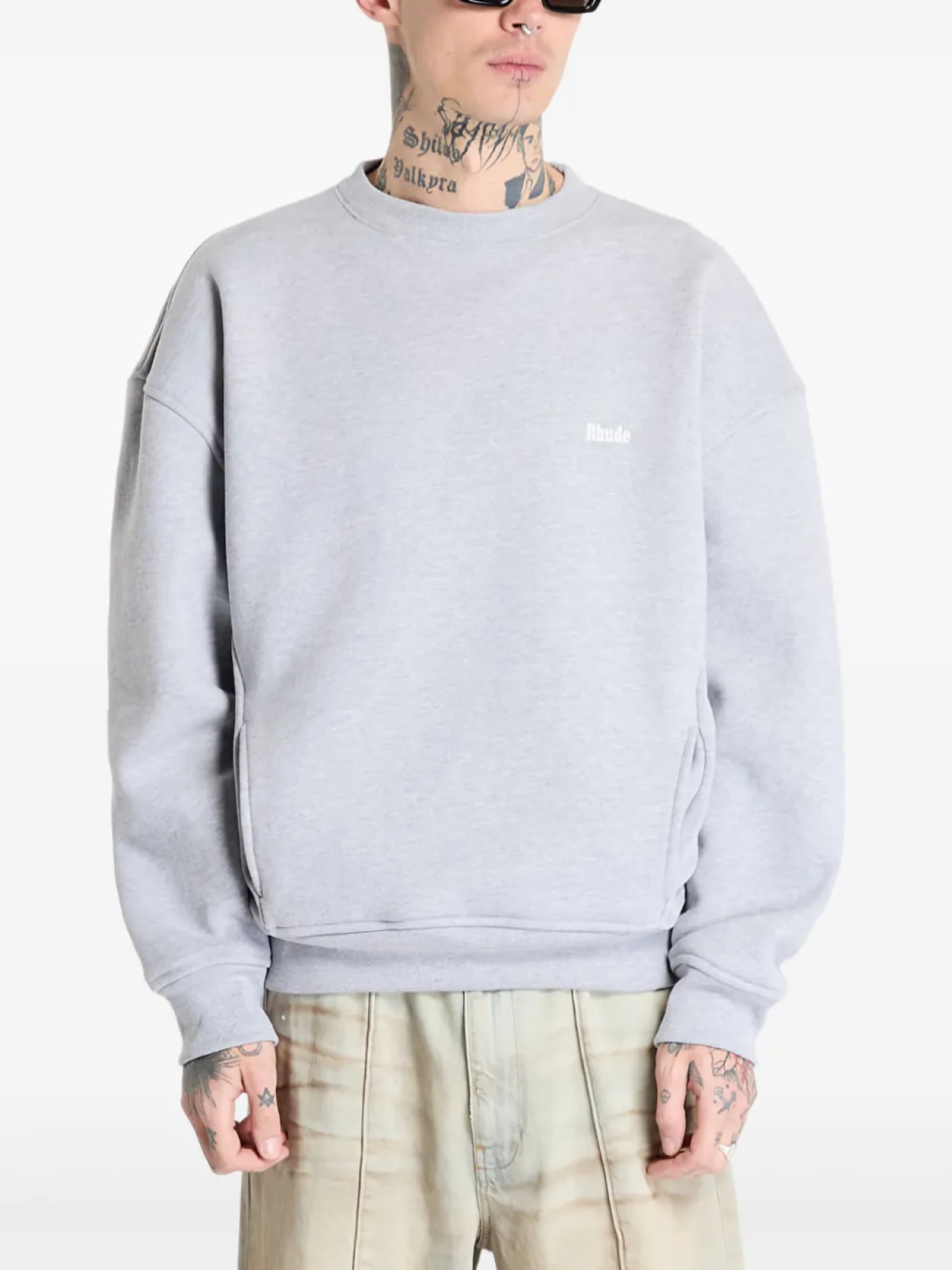 

Толстовка с вышитым логотипом RHUDE, серый