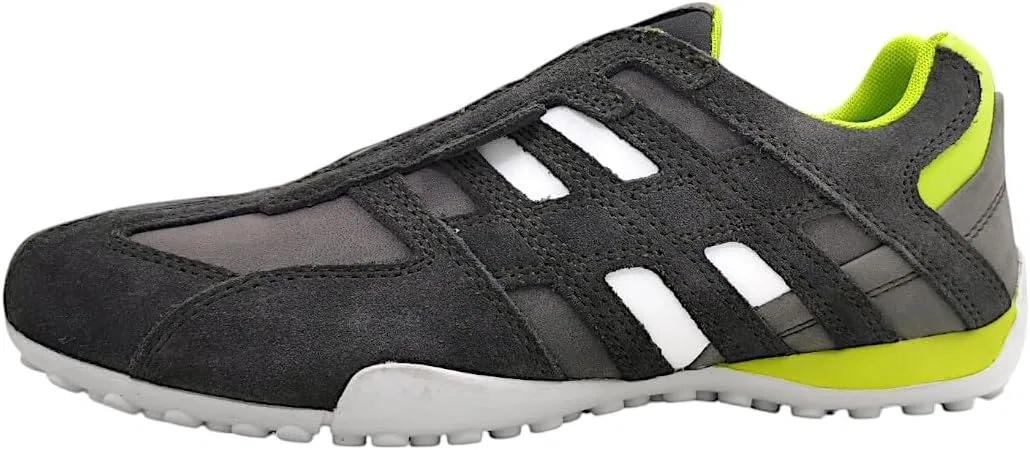 Мужские кроссовки Geox Uomo с рисунком змеиной кожи, Graphite Lime Green