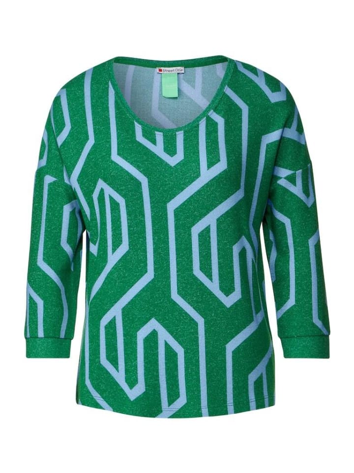 

Лонгслив Street One Langarmshirt, цвет dark brisk green melange