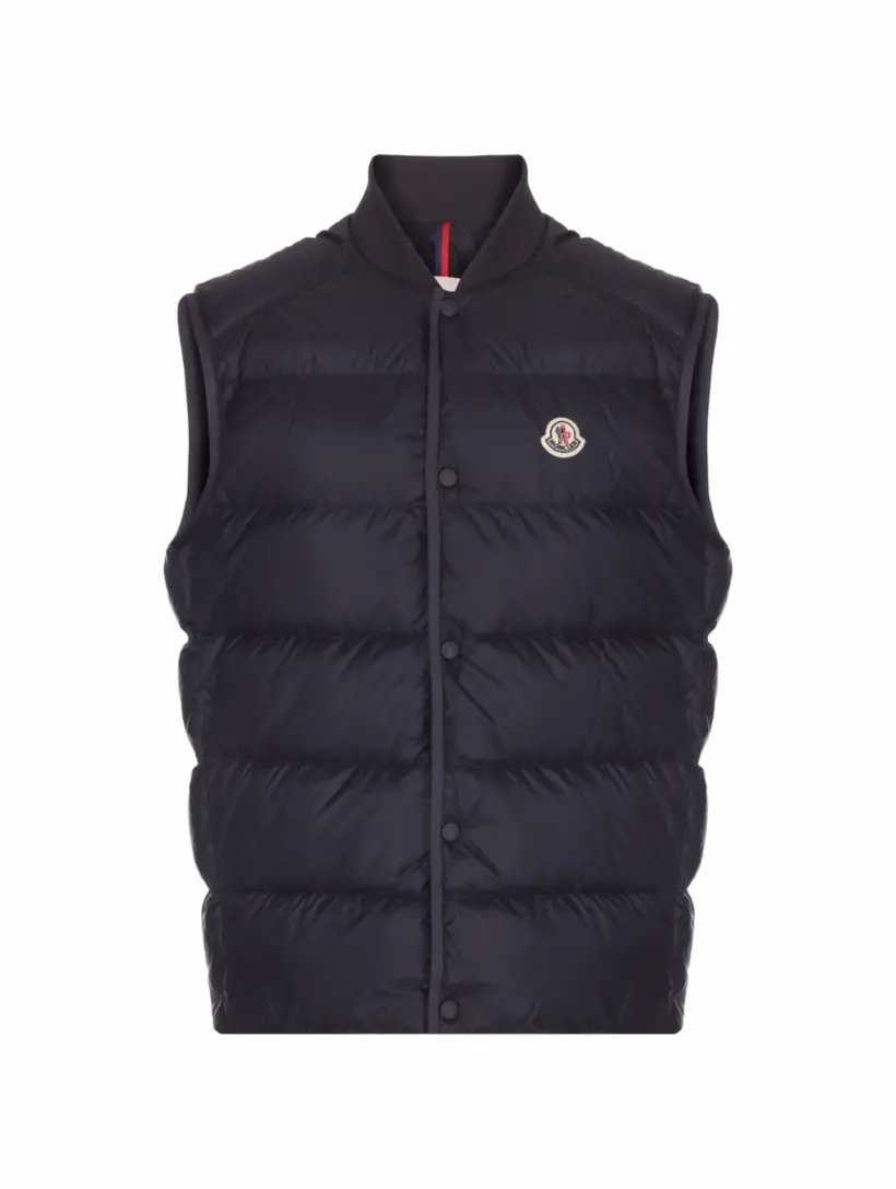 

Стеганый жилет с логотипом Moncler, тёмно-синий