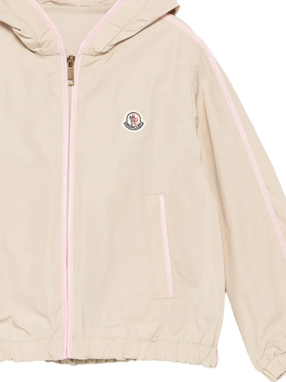 Куртка на молнии с капюшоном Moncler Enfant, бежевый — фото 3