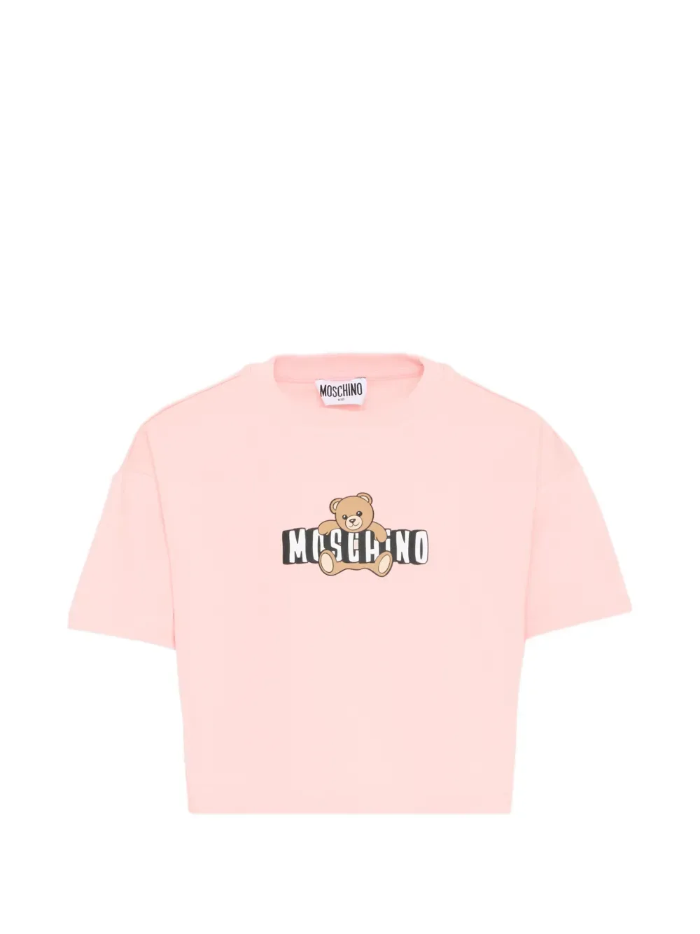 

Футболка с логотипом Тедди Moschino Kids, розовый
