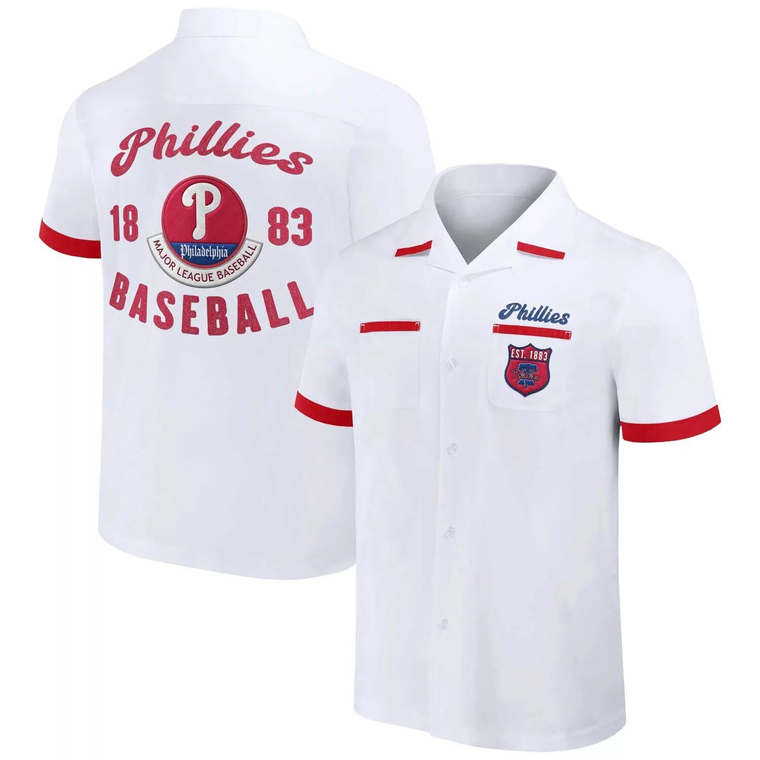 

Мужская рубашка Darius Rucker Collection от Fanatics Белая рубашка на пуговицах Philadelphia Phillies Bowling