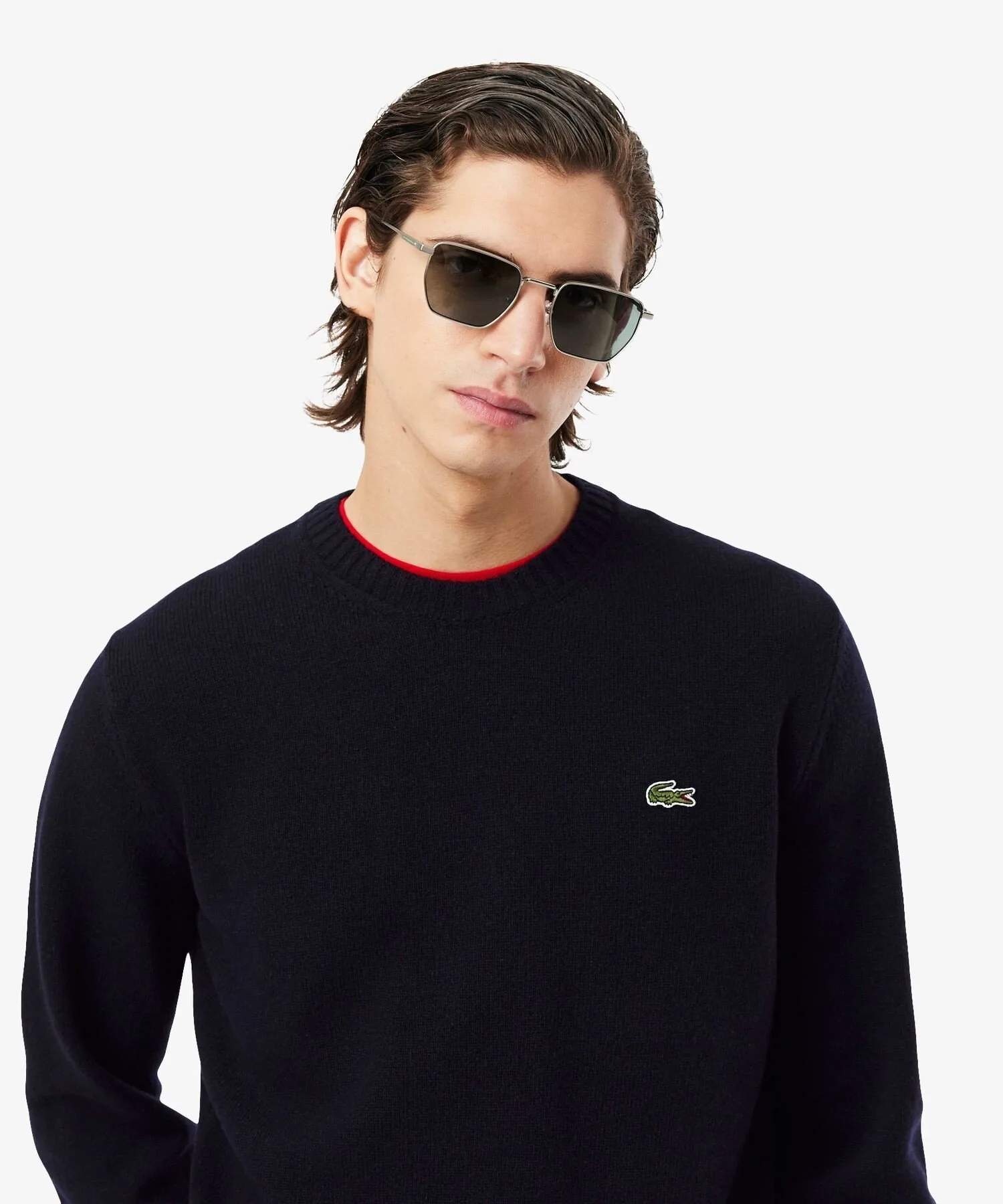 Вязаный шерстяной свитер LACOSTE, Navy — фото 2