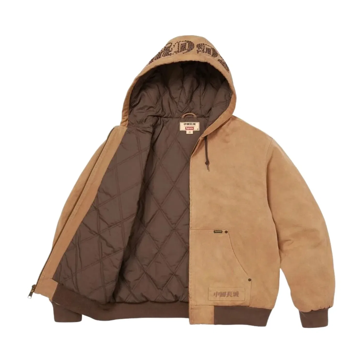 Рабочая куртка Supreme x The Great China Wall с капюшоном, цвет tan — фото 3