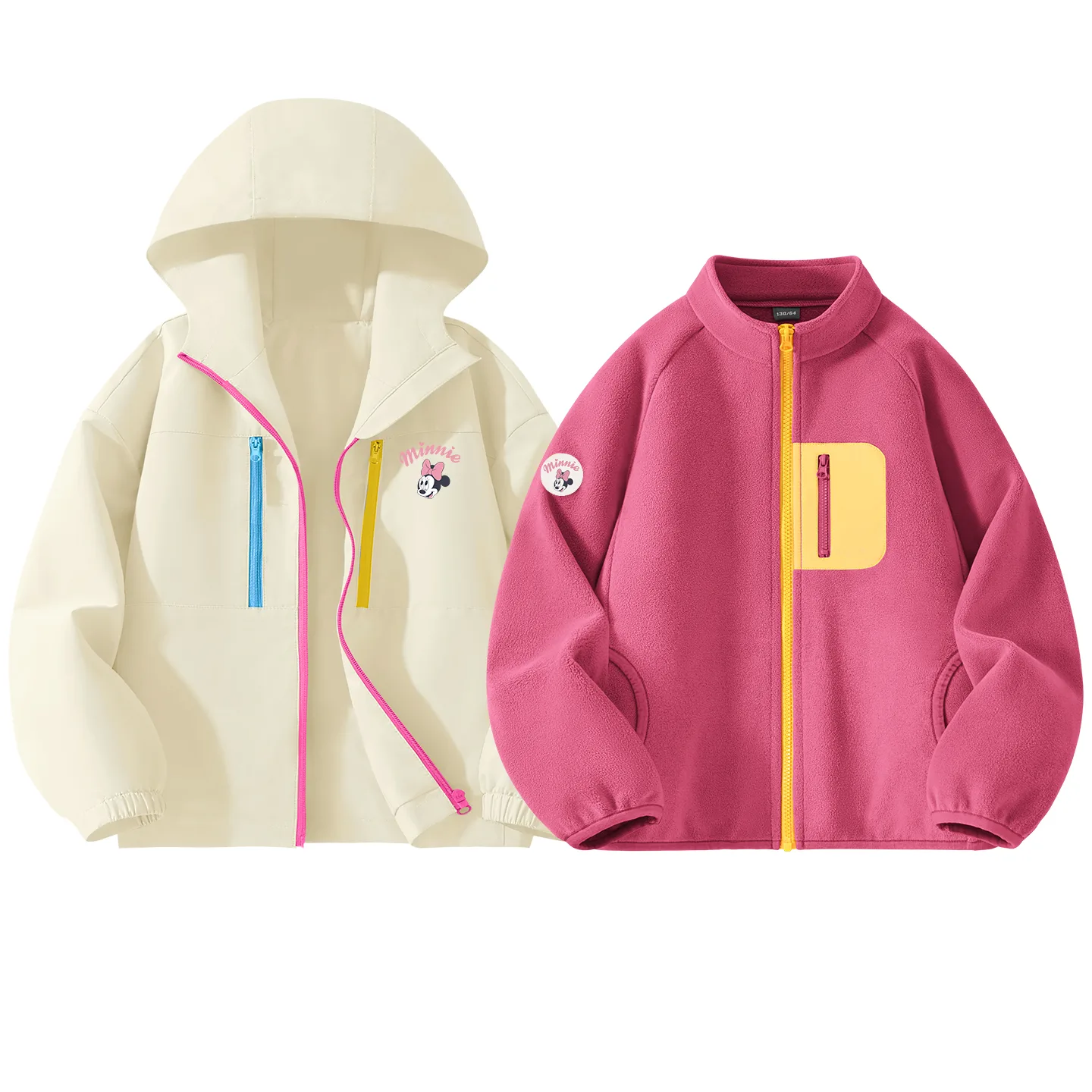 Детская повседневная худи с капюшоном Disney, [Thickened and Fleece-Lined]Silicone Di Lift Eye K Dawn White+Dini Medium Round Hook-and-Loop K Rose Red