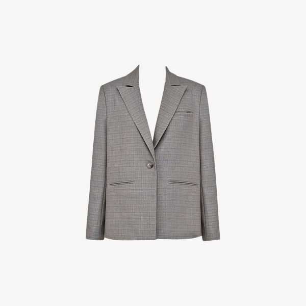 

Однобортный клетчатый блейзер с заостренными лацканами из эластичной хлопковой смеси Mistress Rocks, коричневый