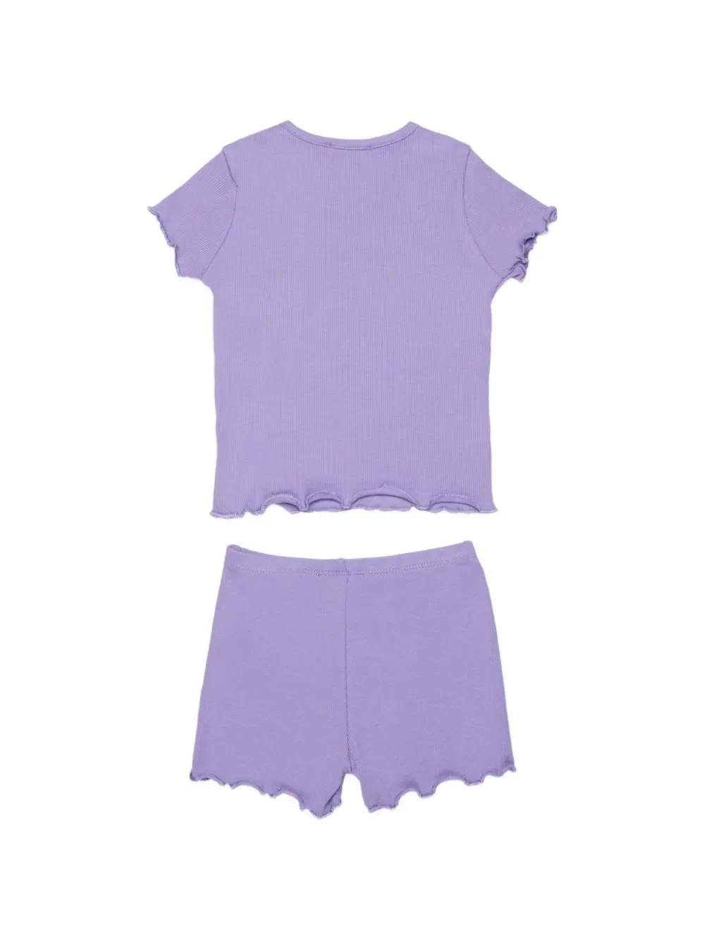 Комплект из футболки с рюшами и шорт Diesel Kids, фиолетовый — фото 2