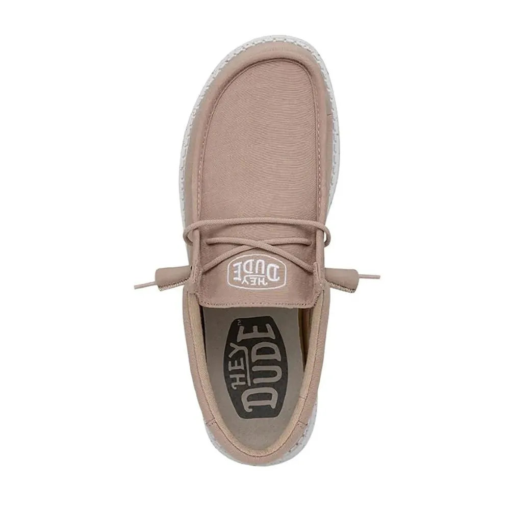 Лоферы Hey Dude Wally Slub Canvas boat shoes, бежевый — фото 4