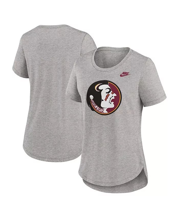 

Женская футболка Heather Gray Florida State Seminoles Legacy Tri-Blend Nike