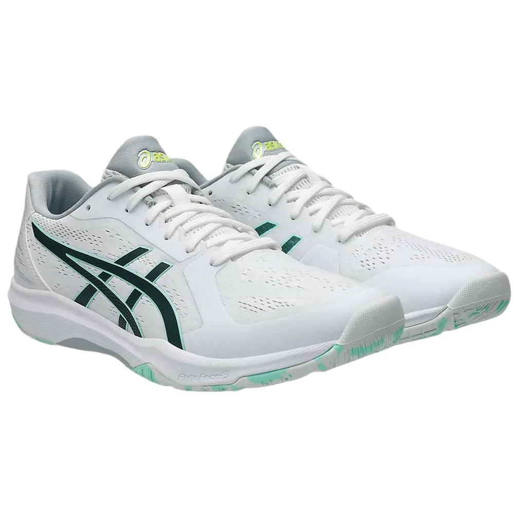 ASICS Дышащие теннисные туфли Dynafeather унисекс бело-зеленые — фото 4