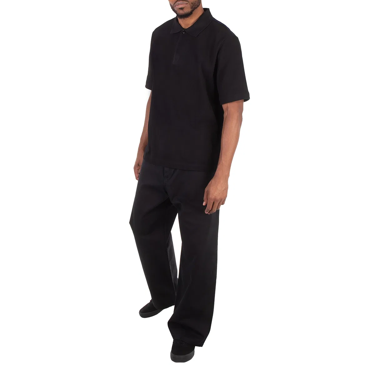 Брюки чинос с широкими штанинами Mid-Rise Chino Trousers Burberry, Black — фото 4