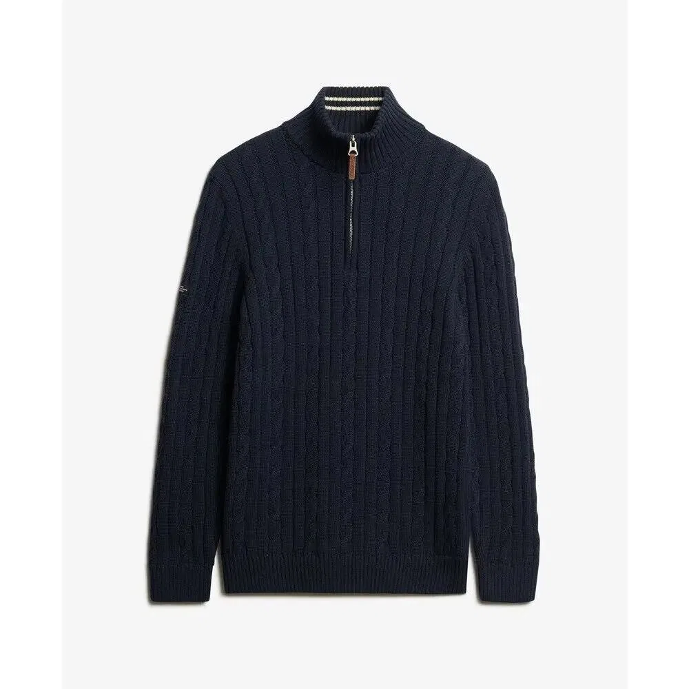 Мужской пуловер с воротником-стойкой Superdry Classic, Navyblau