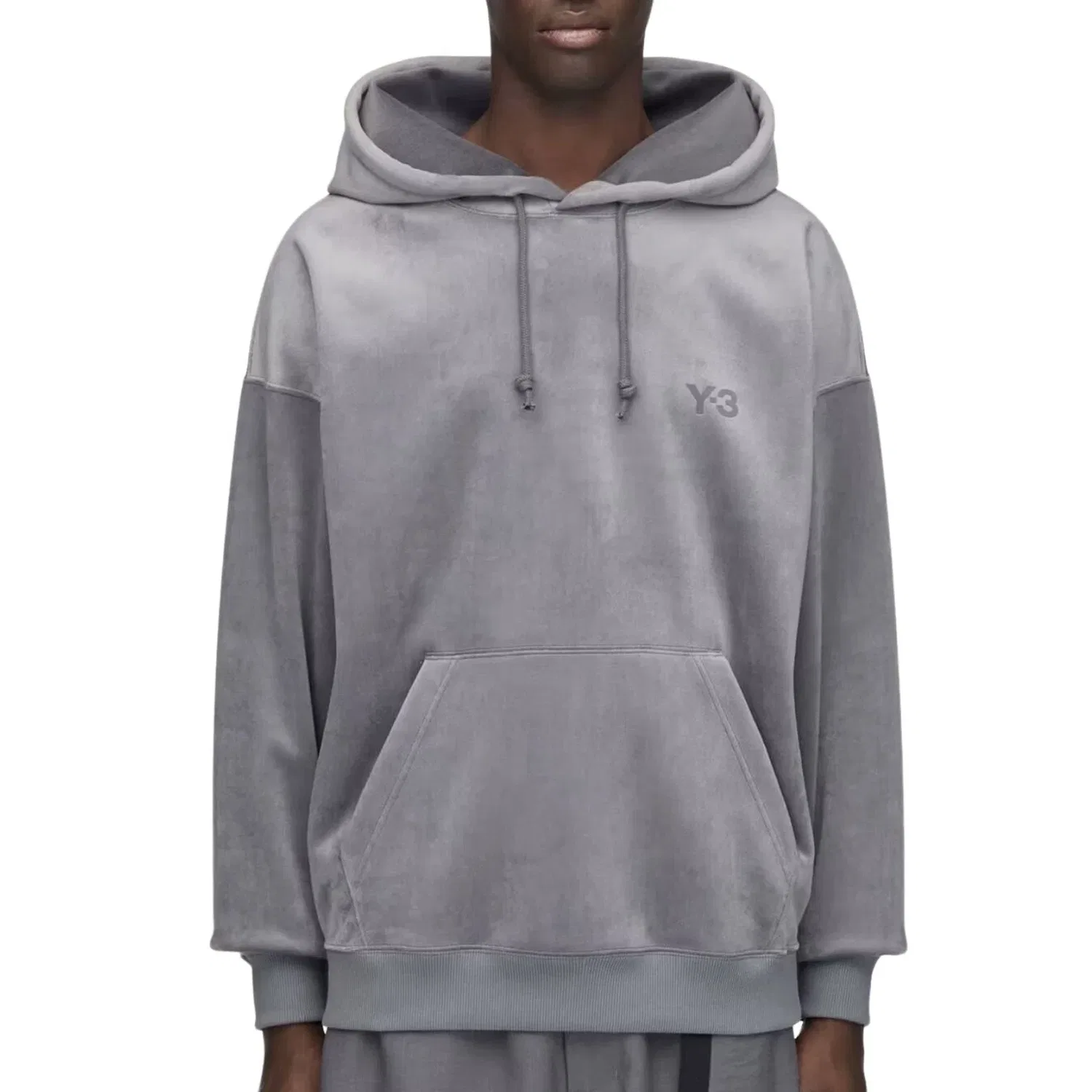 Мужское худи с вельветовым кордюром Adidas x Y-3 Velvet Corduroy Hoodie Asia Sizing, серый — фото 4