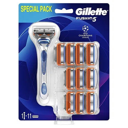 Бритва ручная Gillette Fusion 5 с запасными лезвиями и 11 насадками