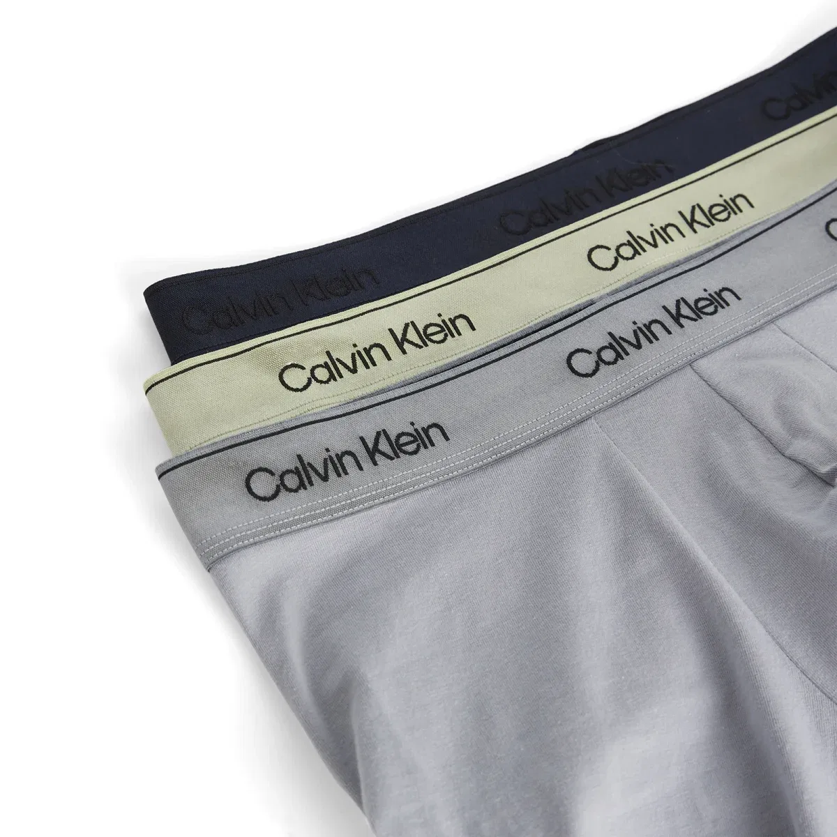 Комплект боксеров Calvin Klein Icon Cotton Stretch Shine, 3 шт, Shorline, Lime Cream & Misty Grey — фото 4
