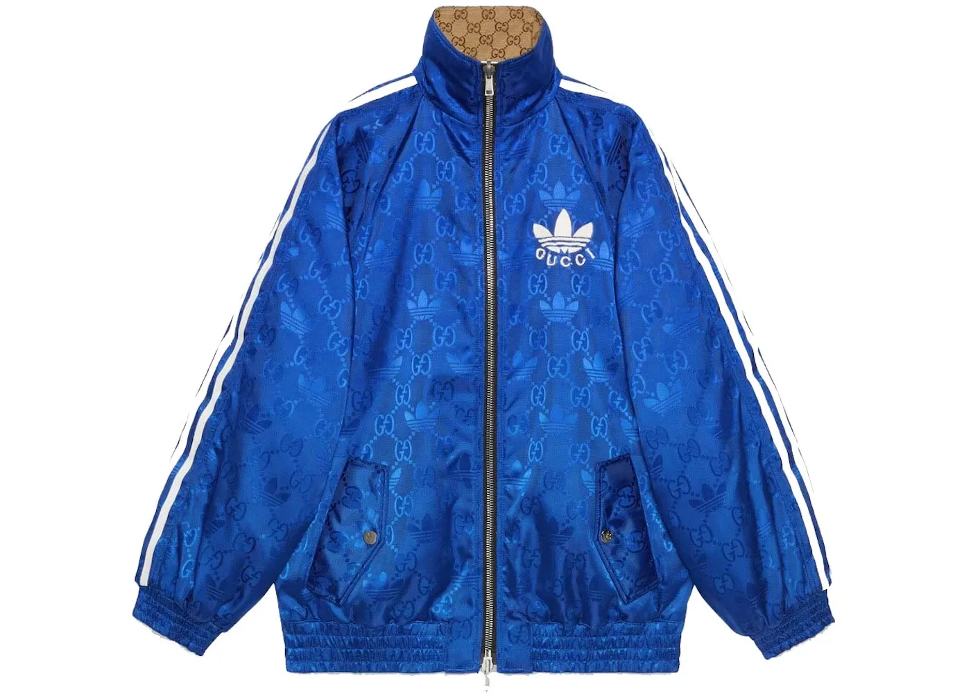 Мужская куртка двусторонняя с принтом GG Monogram Jacket Gucci, Beige/Ebony/Blue — фото 2