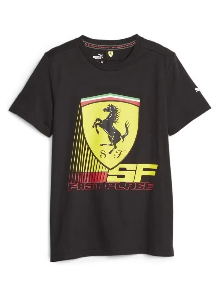Футболка с принтом Scuderia Ferrari, черная — фото 2