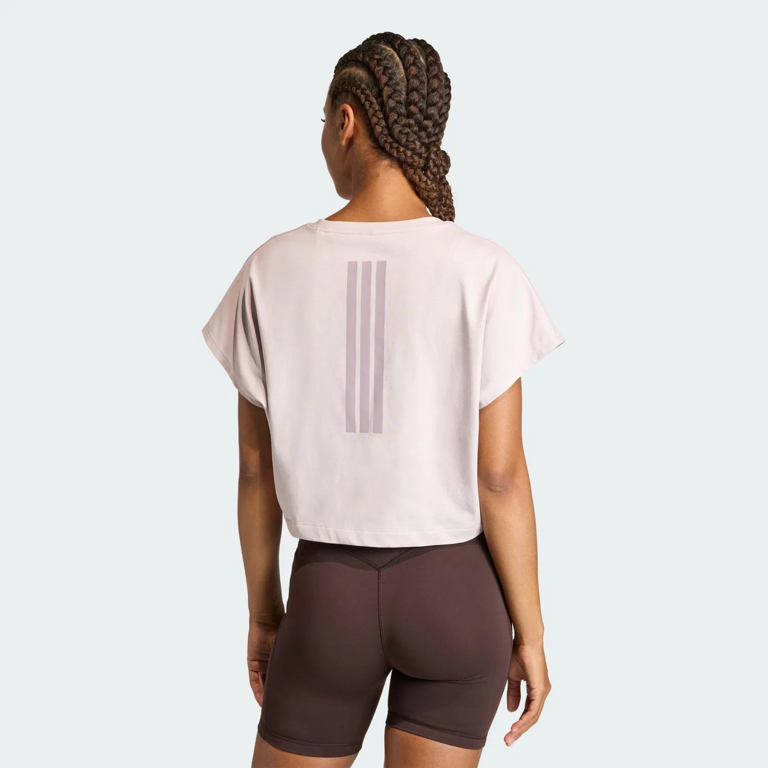Женский хлопковый танк-топ PrimeLift Workout Boxy 3-Streifen Tanktop, Adidas, Violett — фото 3