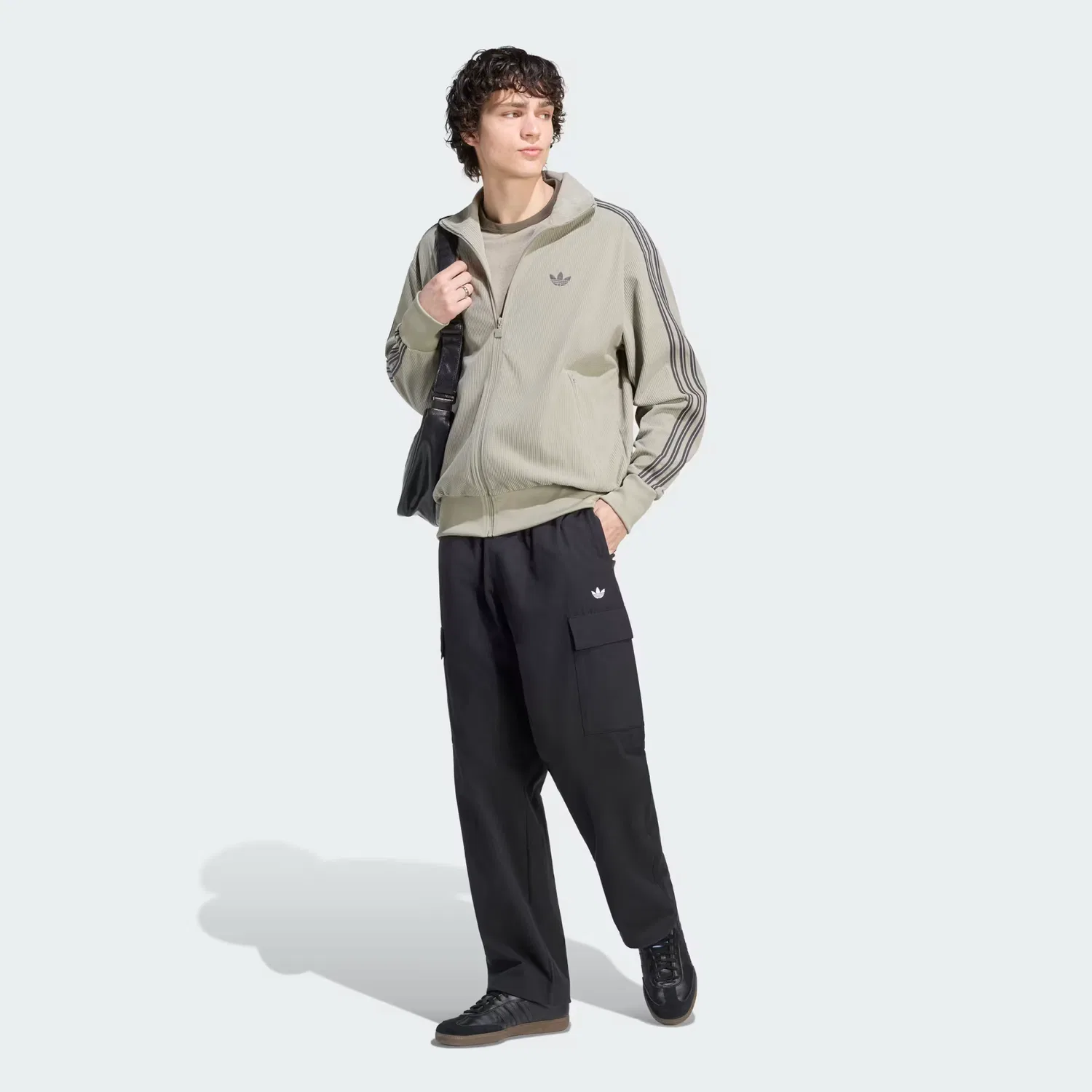 Мужская спортивная куртка из вельвета Firebird Adidas Originals, серебристо-серый — фото 4
