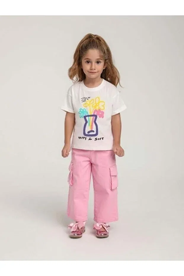 Детская футболка для девочек с вышивкой Zekids, Colored