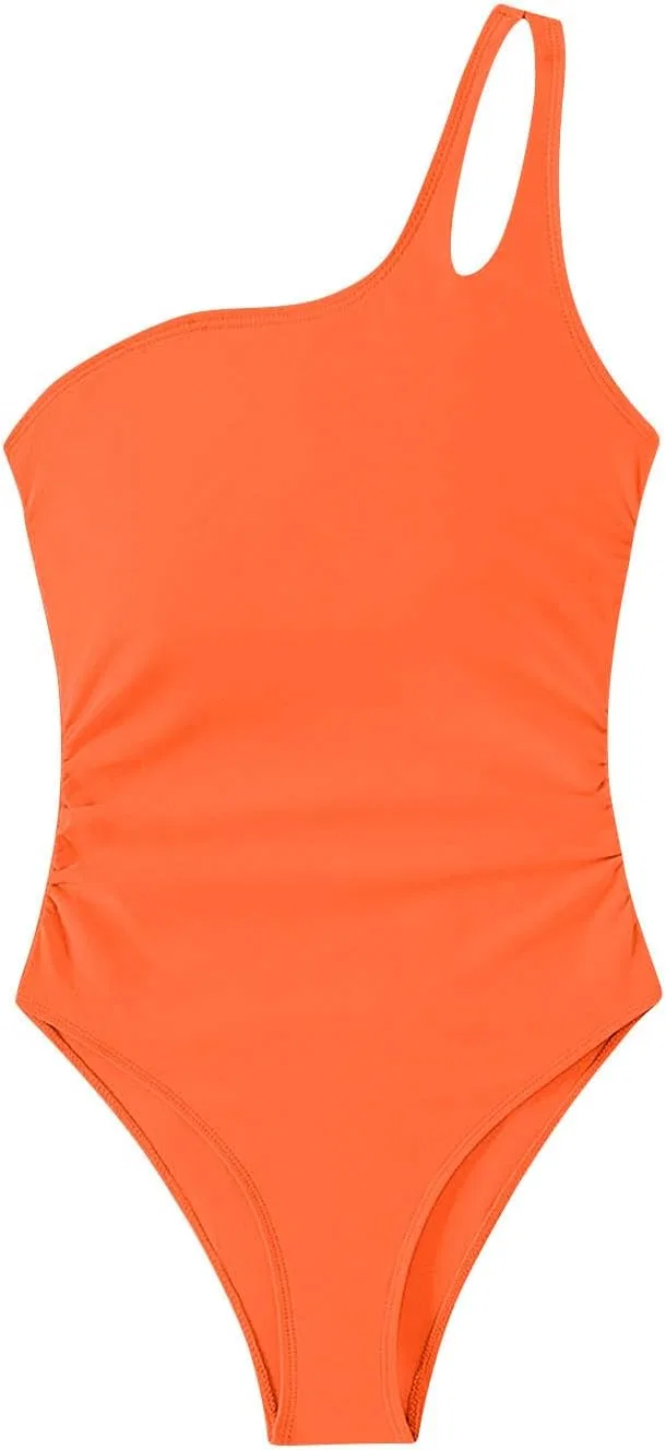 Женский закрытый купальник с завязкой на спине, Orange — фото 4
