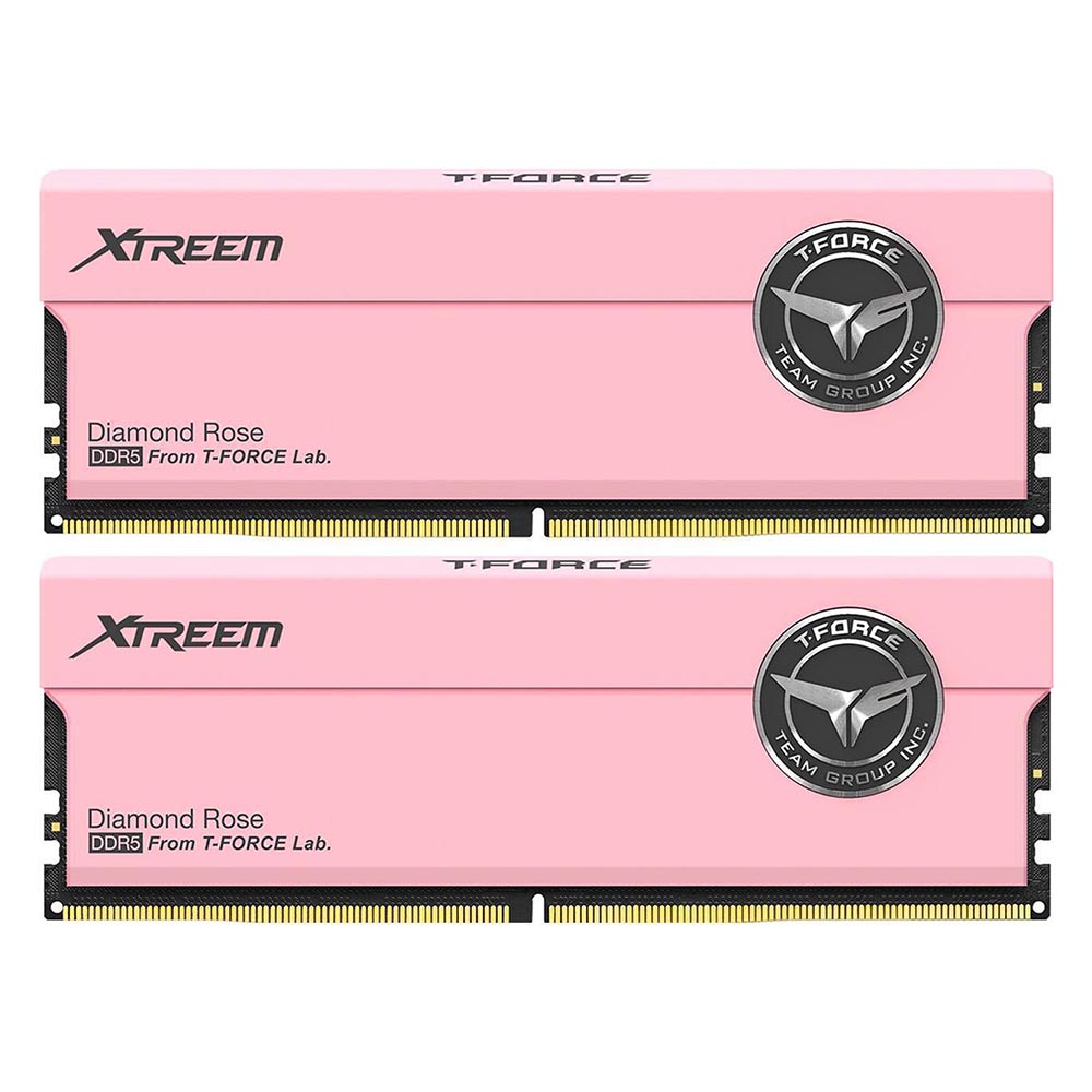 

Оперативная память Team Group T-Force Xtreem, 32 Гб (2 х 16Гб), DDR5, 7600 МГц, FFPD532G7600HC36FDC01, розовый