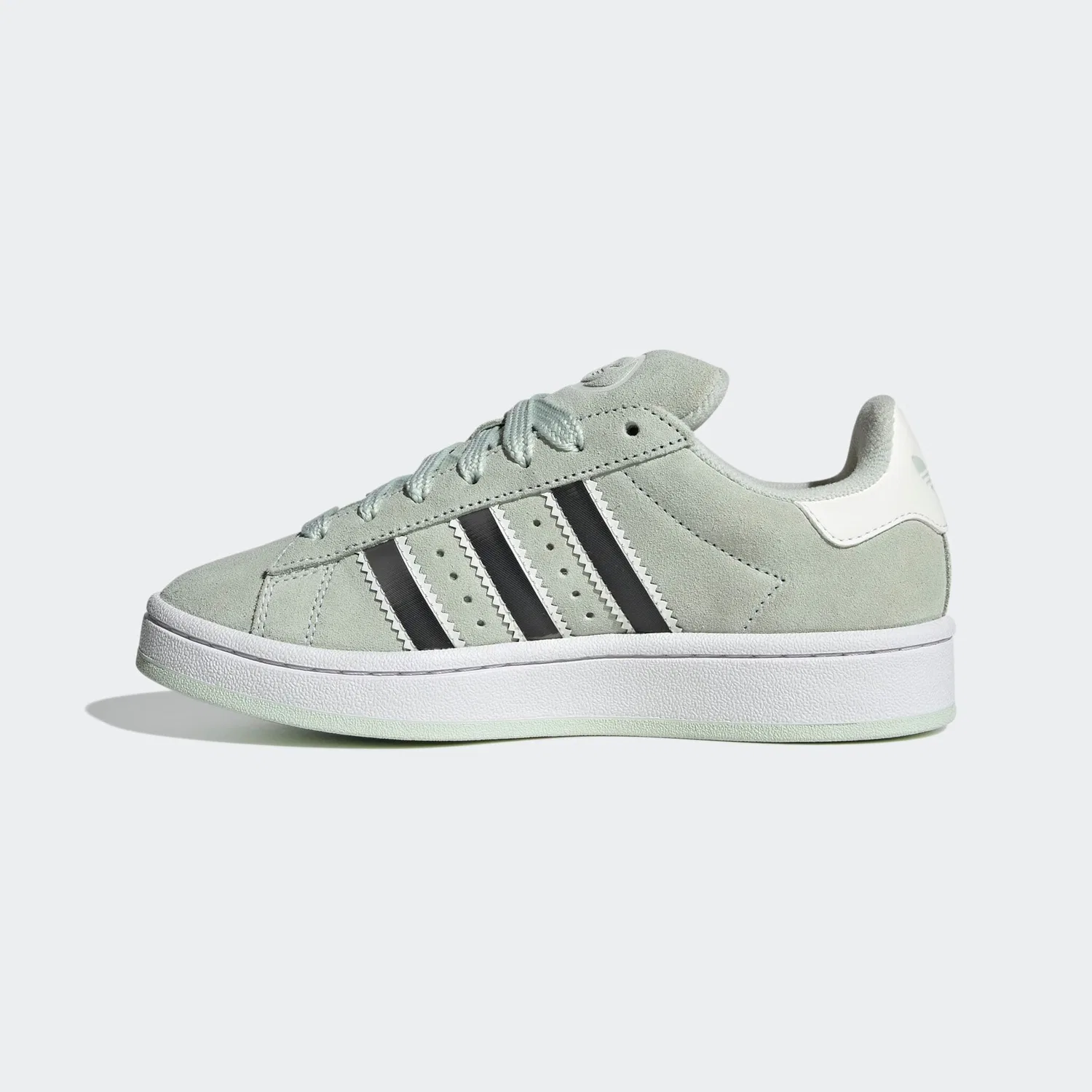 Детские кроссовки замшевые Campus 00s Adidas Originals, Linen Green/Matte Silver/Off White — фото 2