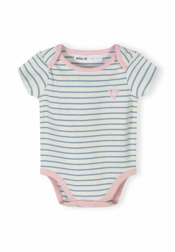 Боди с длинным рукавом 3 Pack Stripes Short Sleeve Minoti, light pink/cream, светло-розовый/кремовый — фото 4