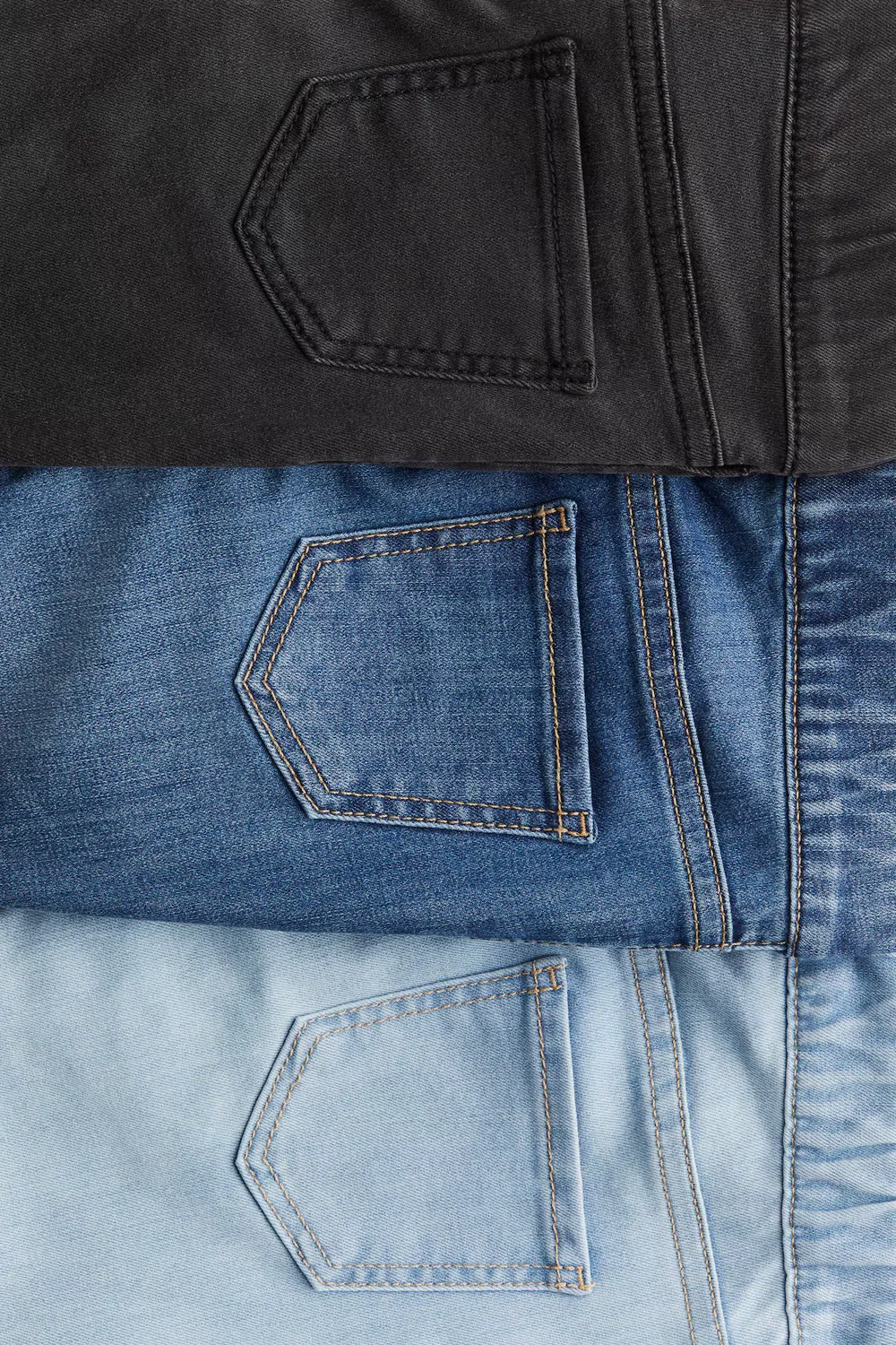 3 пары джинсовых леггинсов H&M, Denimblau/Schwarz — фото 2