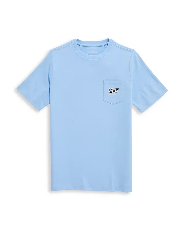Детская футболка для мальчиков с принтом Soccer Ball Whale Vineyard Vines, Jake Blue