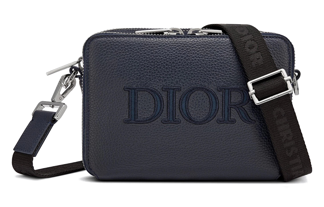 

DIOR Кожаный посыльный мешок через плечо мужской морской синий