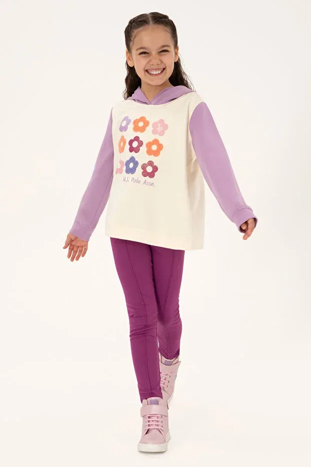 Детское худи для девочек с капюшоном U.S. Polo Assn., Lilac — фото 2