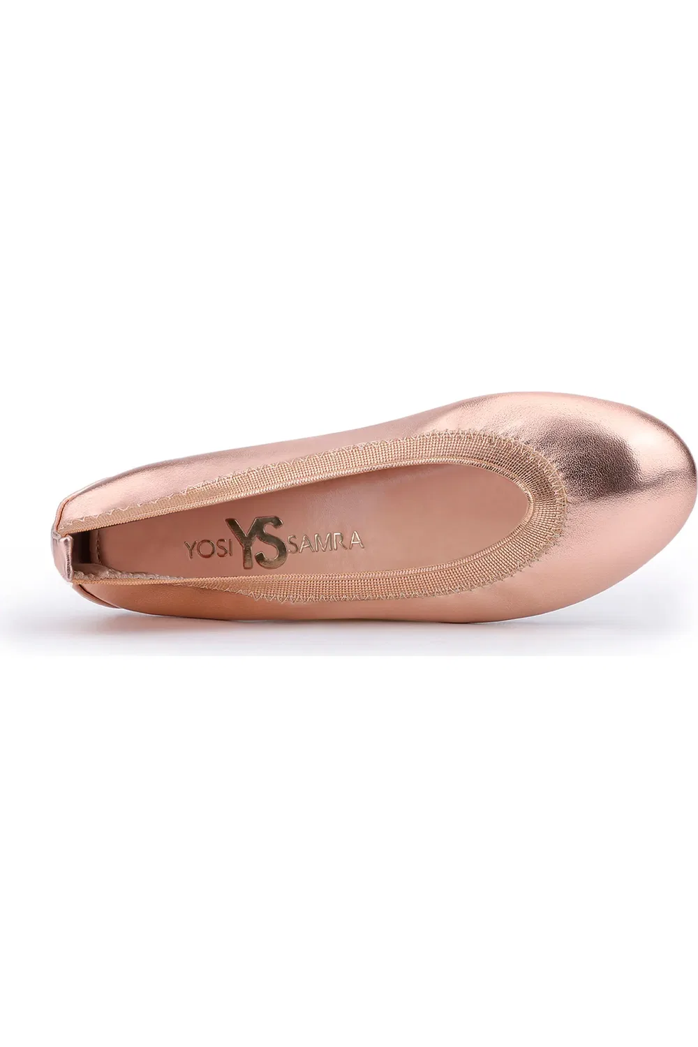 Балетки детские с эластичным верхом Miss Samara Yosi Samra, Rose Gold — фото 3