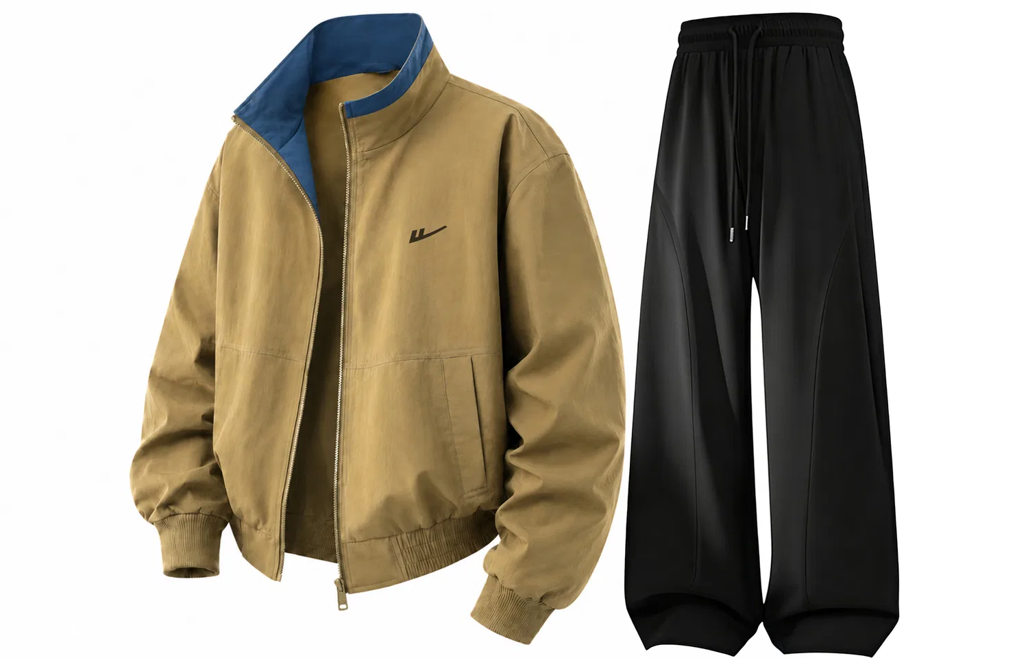 Детский спортивный комплект с воротником-стойкой Khaki+Black Pants WARRIOR