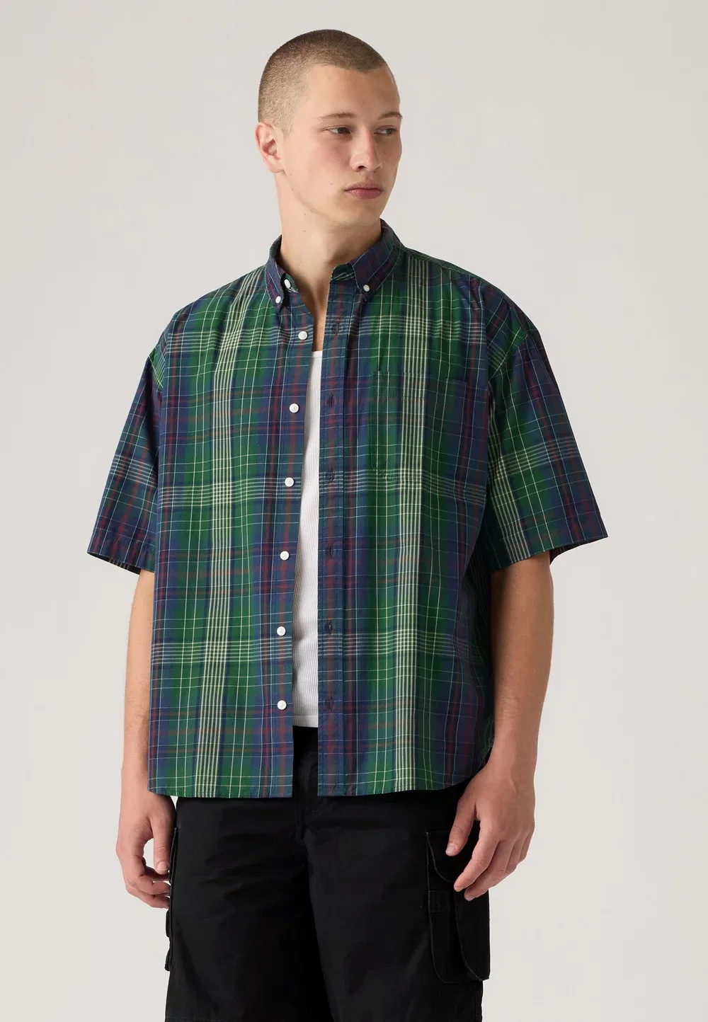 Свободная рубашка Ss roam - рубашка Levi'S, Theo Plaid Dark Green — фото 4