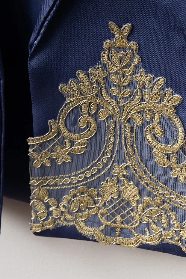 Детский для мальчиков комбинезон с длинным рукавом Ponpon Baby, Navy Blue — фото 2