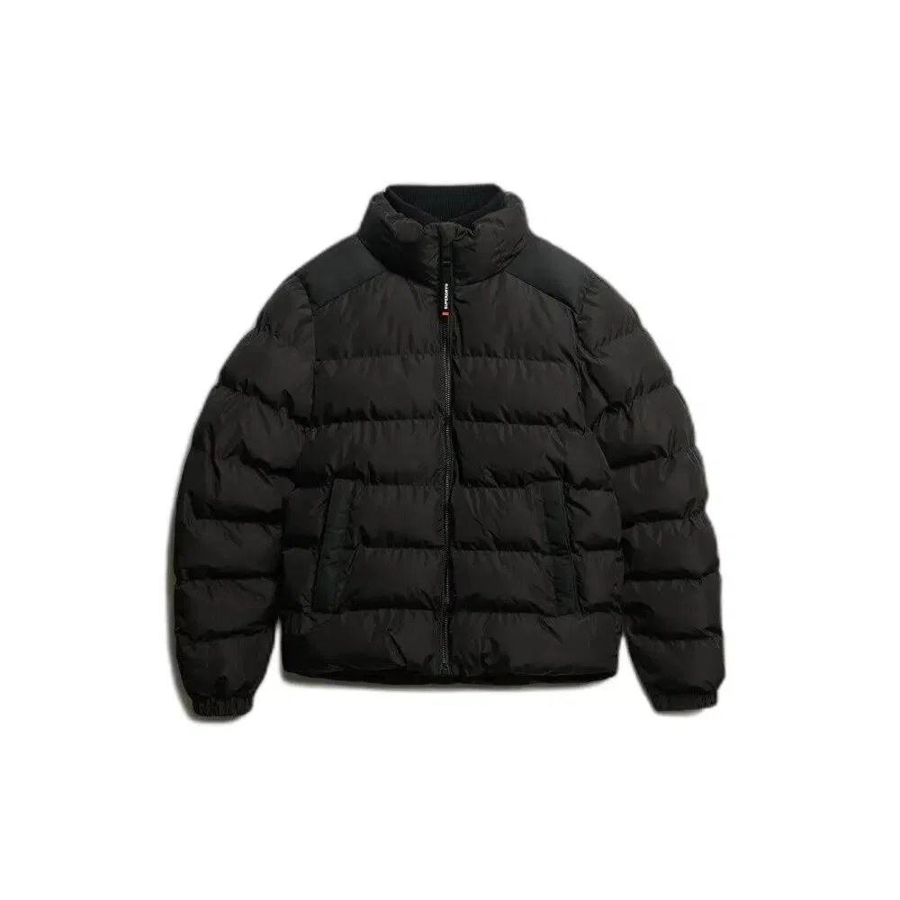 Мужская стеганая куртка с высоким воротником Superdry, Цвет: Schwarz