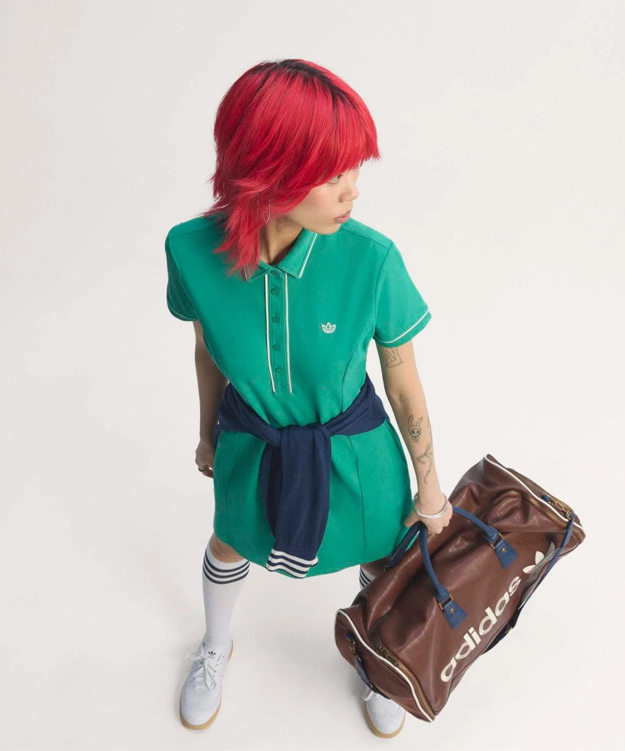 Женское платье для гольфа с поло-воротником, модель Original, Adidas, Green — фото 4