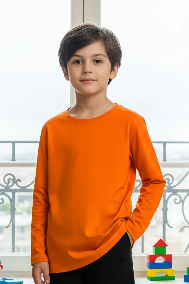 Детский комплект свитшотов для девочек 5 предметов Fyk Kids, Yellow Orange Red Blue Mint — фото 3