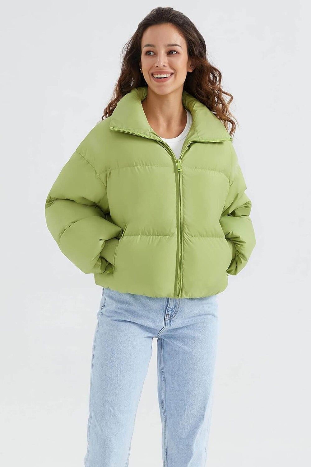 

Куртка Orolay Winter Oversized Short Down, светло-зеленый