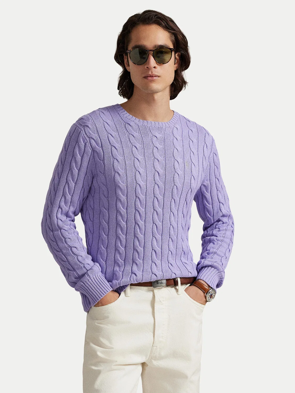 Мужской пуловер стандартного кроя Polo Ralph Lauren, светло-сиреневый