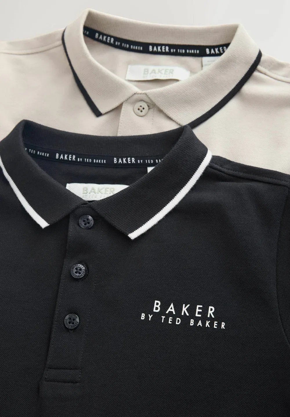 Рубашка-Поло стандартного кроя - комплект из 2 штук Baker By Ted Baker, Stone Black — фото 2
