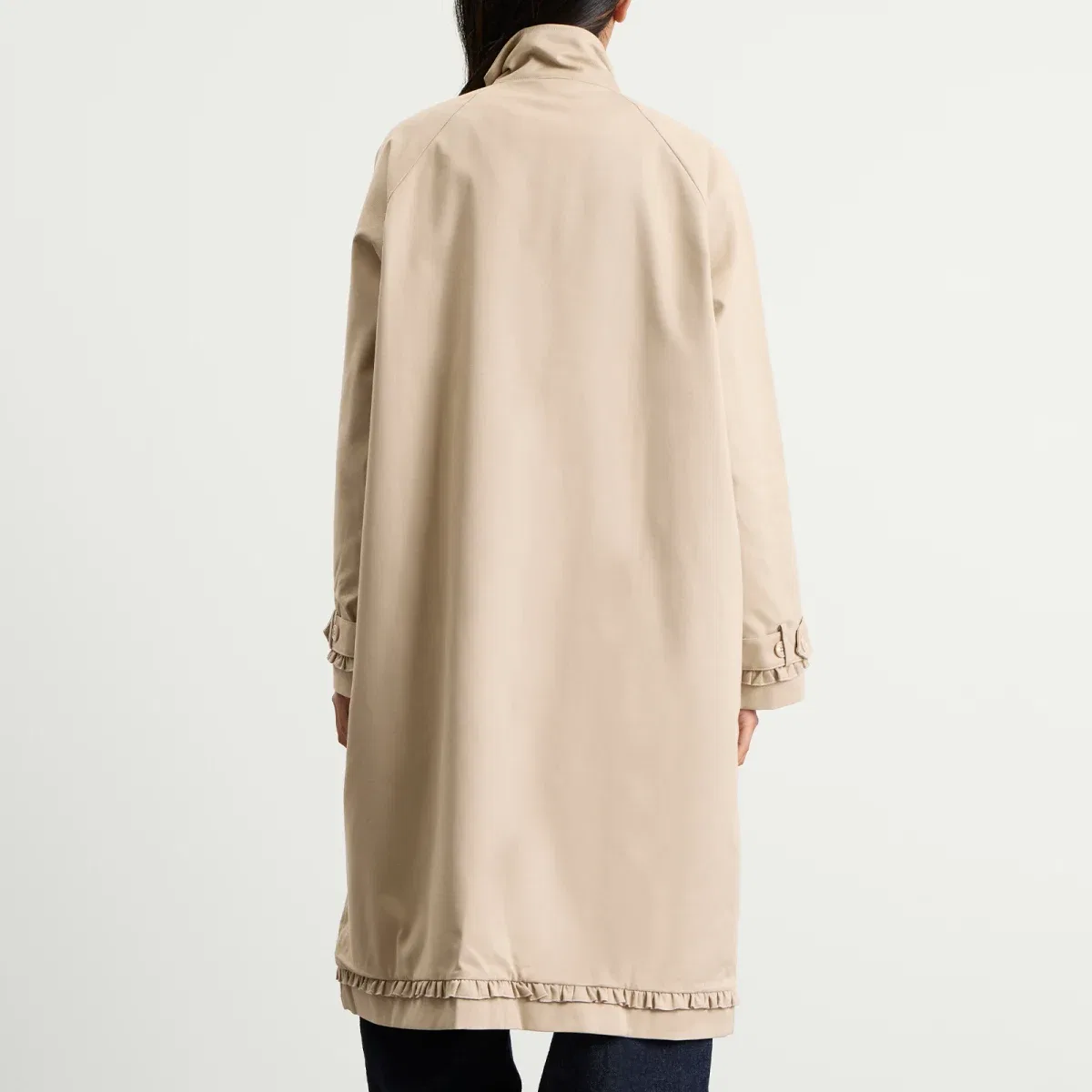 Пальто-тренч с плиссировкой, модель Pleated Firebird Coat Adidas, Khaki Three — фото 3
