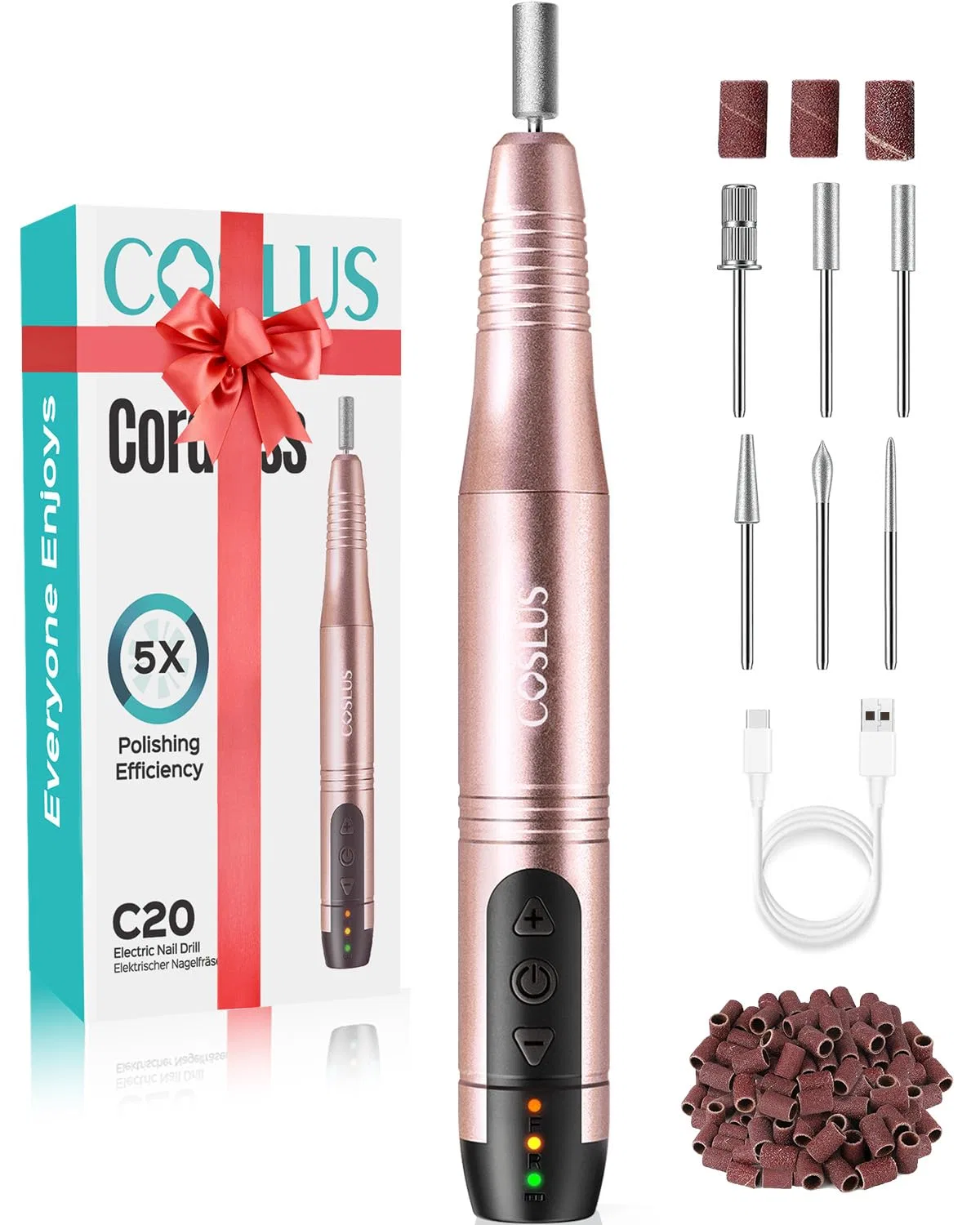 Беспроводной маникюрно-педикюрный набор «C20» от COSLUS Coslus, Rose Gold