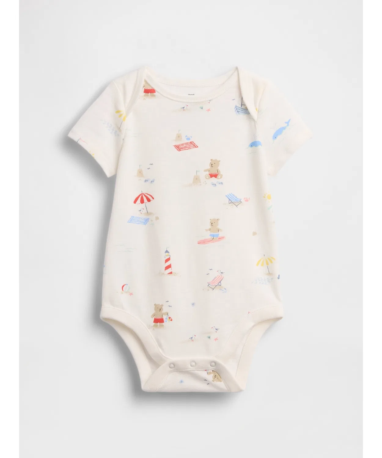 Детский боди-комбинезон с принтом, из органического хлопка GAP, Off White
