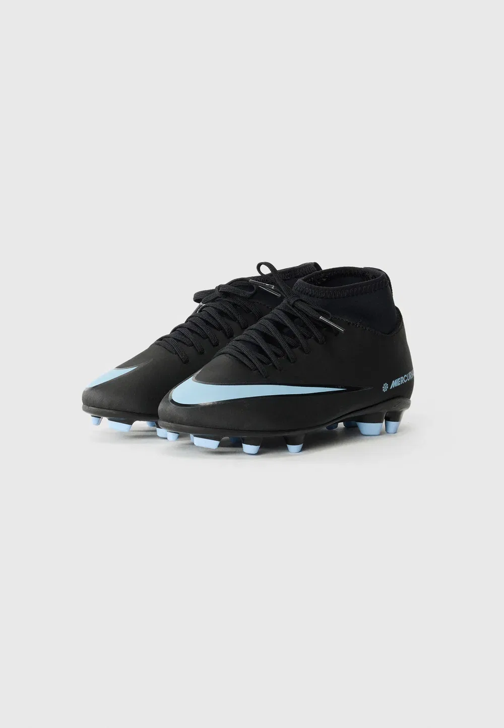 Футбольные бутсы Jr Mercurial Superfly 10 Club FG/MG унисекс для твердого грунта Nike Performance, Black/Ice Blue — фото 2